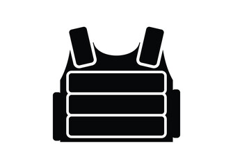 Fototapeta premium Bulletproof vest. Simple illustration in black and white.