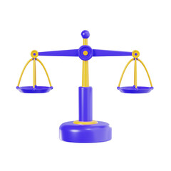 3d law scale, business and finance 3d icon set, high quality render, transparent background