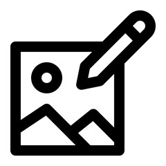Image editor icon with outline style.