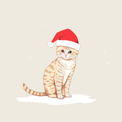 cat with santa hat