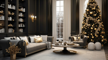 Luxury Decoration Living Room For New Year Celebration