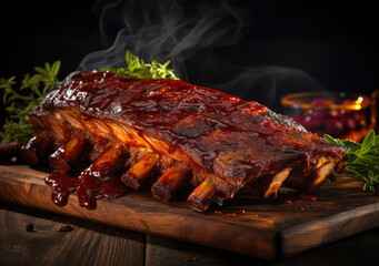 barbecuing ribs with flavor