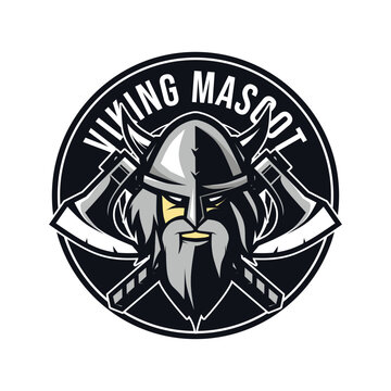Viking vector mascot logo template