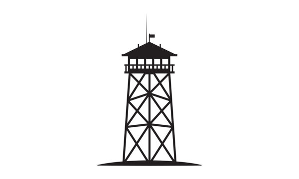 watch tower Lookouts logo icon on white background initial fire tower from Security concept vector illustration