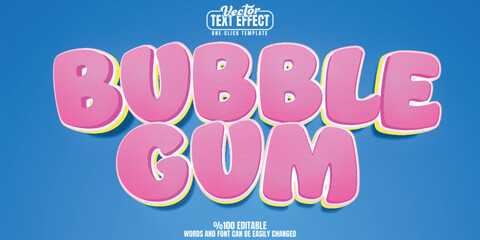 Bubble Gum editable text effect, customizable chewy and flavor 3D font style
