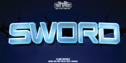 Sword editable text effect, customizable weapon and blade 3D font style