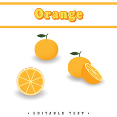 Editable Text Effect with Fresh Orange Drawing
