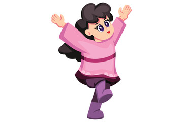 Cute Girl Character Design Illustration