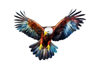 Zelfklevend Fotobehang Colorful_eagle_flying_full_body._No_shadows_highes © I Love Png