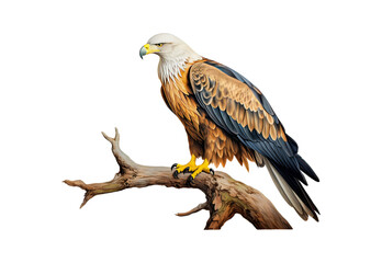 Obraz premium A_colorful_eagle_perched_on_a_branch_full_body