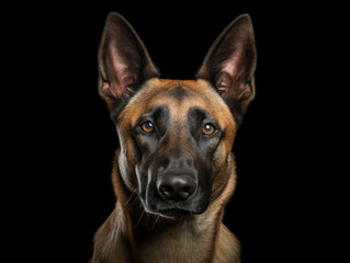 Belgian Malinois Dog Studio Shot, Isolated on Clear Background, Generative AI