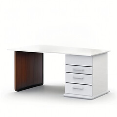 desk on isolated white background