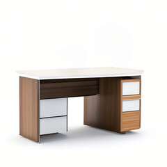 desk on isolated white background