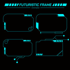 HUD futuristic frames, UI interface of future technology, vector digital panel borders. 