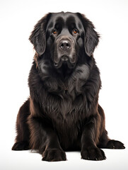 Newfoundland Dog Studio Shot, Isolated on Clear Background, Generative AI