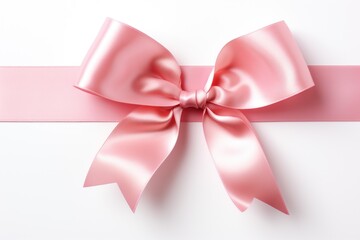 A minimalist representation of a pink ribbon. Generative AI.