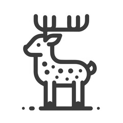 トナカイのアイコン、ベクターイラスト
