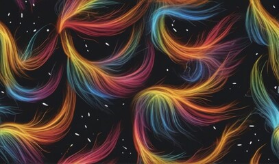 Abstract background with colorful waves and mystic symbolism from AI Generated