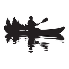 A kayaking silhouette vector