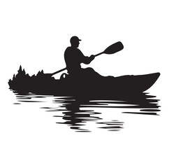 A kayaking silhouette vector