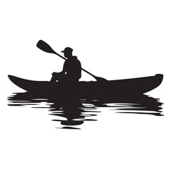 A kayaking silhouette vector