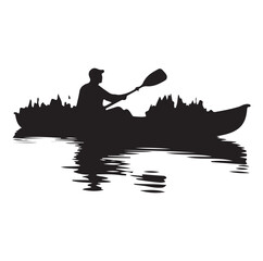 A kayaking silhouette vector