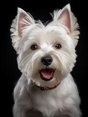 West Highland White Terrier Dog Studio Shot, Isolated on Clear Background, Generative AI