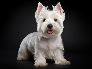 West Highland White Terrier Dog Studio Shot, Isolated on Clear Background, Generative AI