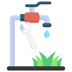 Outdoor Faucet multi color icon, related to plumbing service, water, oil and gas.