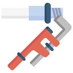 Pipe Threading multi color icon, related to plumbing service, water, oil and gas.