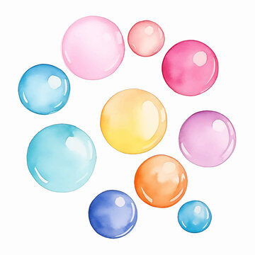 stain sphere bubbles rainbow shine dot splash confetti transparent textured watercolor paint drop