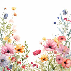 invitation print watercolor wedding romantic border greeting meadow elegant fabric wallpaper frame
