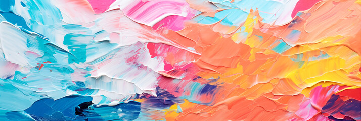Colorful Oil Painting, Canvas, Paint. Palette Knife Background. Smeared Oil Paint - legal AI