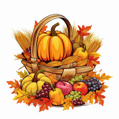thanksgiving october halloween harvest seasonal graphic crop ripe november maple drawing foliage