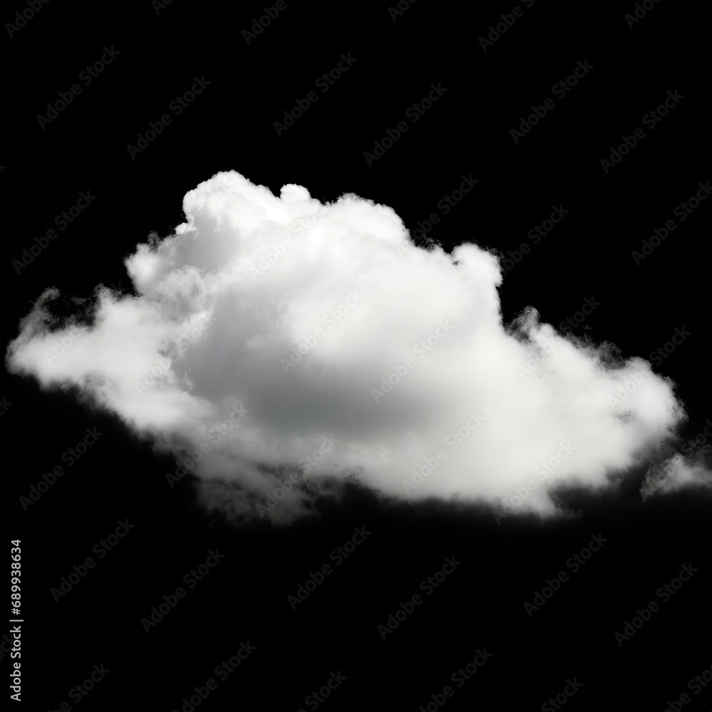 Wall mural white clouds isolated in the black background.