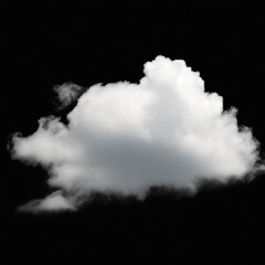 White clouds isolated in the black background.