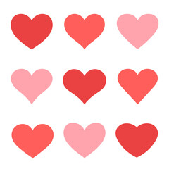Colorful hearts of different shapes for Valentine's day