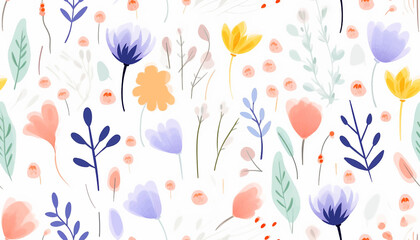 repeat pastel trendy textile doodle ornament print romantic graphic wrapping fabric wallpaper 