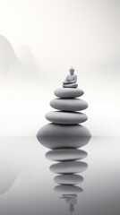 zen stones and buddha,generated by Ai