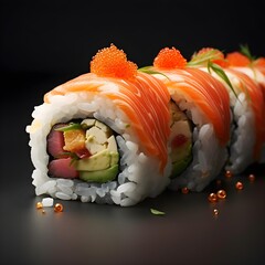 sushi with chopsticks