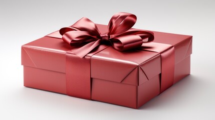 Fototapeta premium Red Gift Box Isolated On White , Background HD, Illustrations
