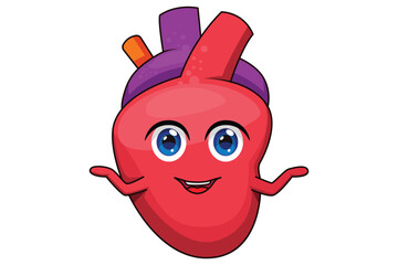 Obraz premium Cute Heart Character Design Illustration