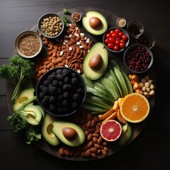 Realistic Image Spice Background, Healthy Fresh Food in Tray Generative AI