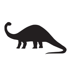 Vector Illustration Silhouette of a dinosaurus brontosaurus on a white background
