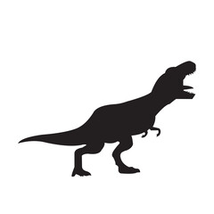 Vector Illustration Silhouette of a dinosaurus Tyrannosaurus Rex (T-Rex) on a white background