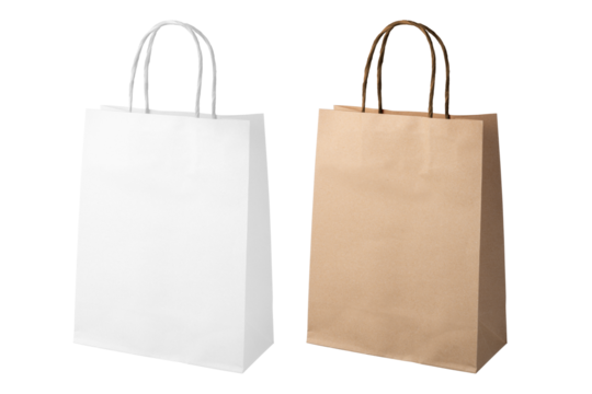 茶色と白の紙袋