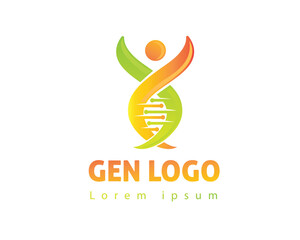 abstract genetic human fit health logo icon symbol design template illustration inspiration