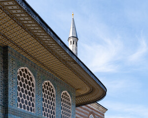 ISTANBUL, TURKEY - MARCH 25, 2023: fragment Topkapi Palace Museum popular tourist attraction