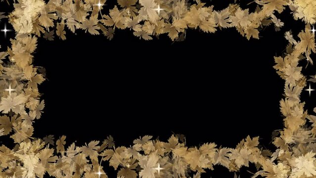Maple Leaf frame display with leaf and particle -  4k - alpha 