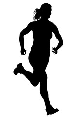 People athletes on running race on white background